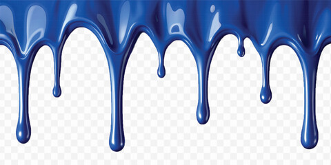 realistic liquid paint dripping down in different colour style isolated on white background