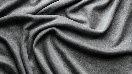 Draped Gray Fabric Texture: A Study in Smooth, Elegant Curves and Shadows