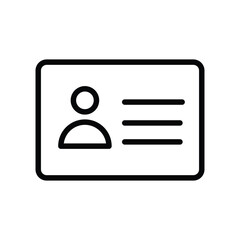 ID card line icon vector on white background 