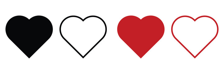Heart icon set vector. love symbol vector