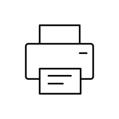 Printer line icon vector isolated on white background