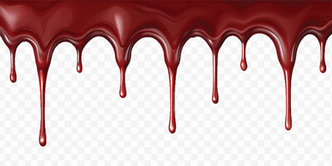 realistic liquid paint dripping down in different colour style isolated on white background