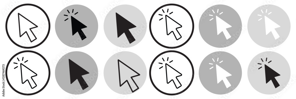 Aufkleber click icon vector isolated on white background. cursor icon. computer mouse click cursor black arrow