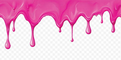 realistic liquid paint dripping down in different colour style isolated on white background