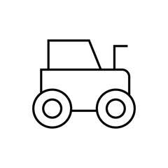 Tractor line icon vector on white background