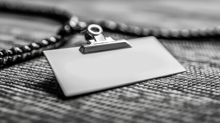 Blank identification tag on chain