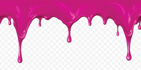 realistic liquid paint dripping down in different colour style isolated on white background