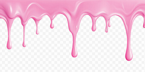 realistic liquid paint dripping down in different colour style isolated on white background