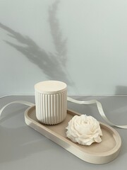 sets of gift plaster and handmade candles