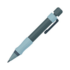 Dark Mechanical Pencil with Blue Grip and Clip Vector Illustration Image