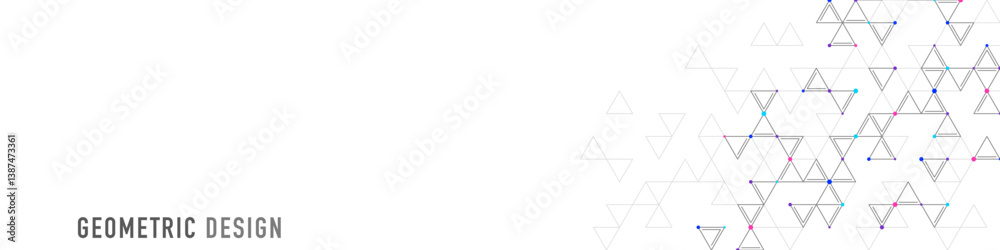 Aufkleber Graphic design element for web page or banner with a geometric pattern of triangle shapes