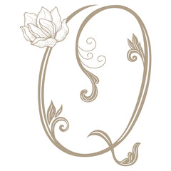 Vector Illustration of Vintage Letter and Monogram Q.