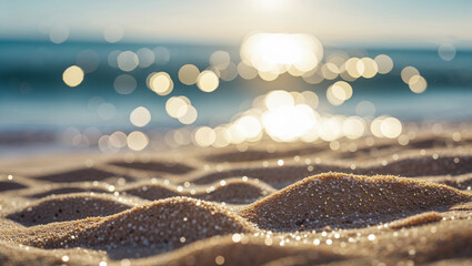 Obraz premium Sparkling Sand Dunes Reflecting The Ocean Sunset A Serene Beach Landscape