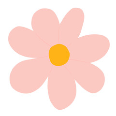 cute pink flower element hand drawn illustration on transparent png background for journals, planners, stickers, social media post and marketing collaterals by patatafries studio