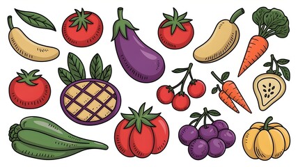 Fresh Vegetables and Canned Goods – Flat Vector Food Illustration