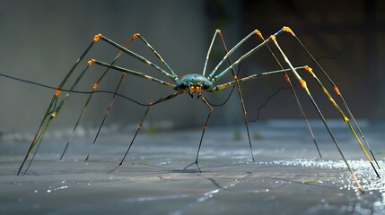 3D model of a multi-colored daddy long-legs