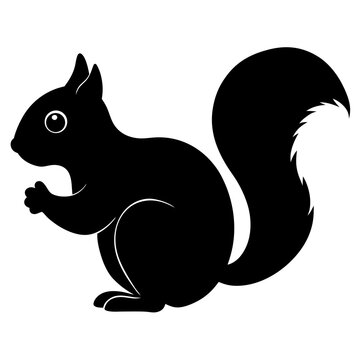 Squirrel Silhouette Vector, Squirrel Logo Icon, Littlest Pet Animal Illustration, Embodies Nature, Playfulness, Wildlife, Forest, Eco-friendly Design, Minimalist, Cartoon, Pets Logo Branding Design.