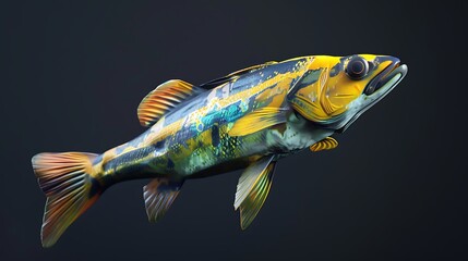 3D model of a multi-colored snook