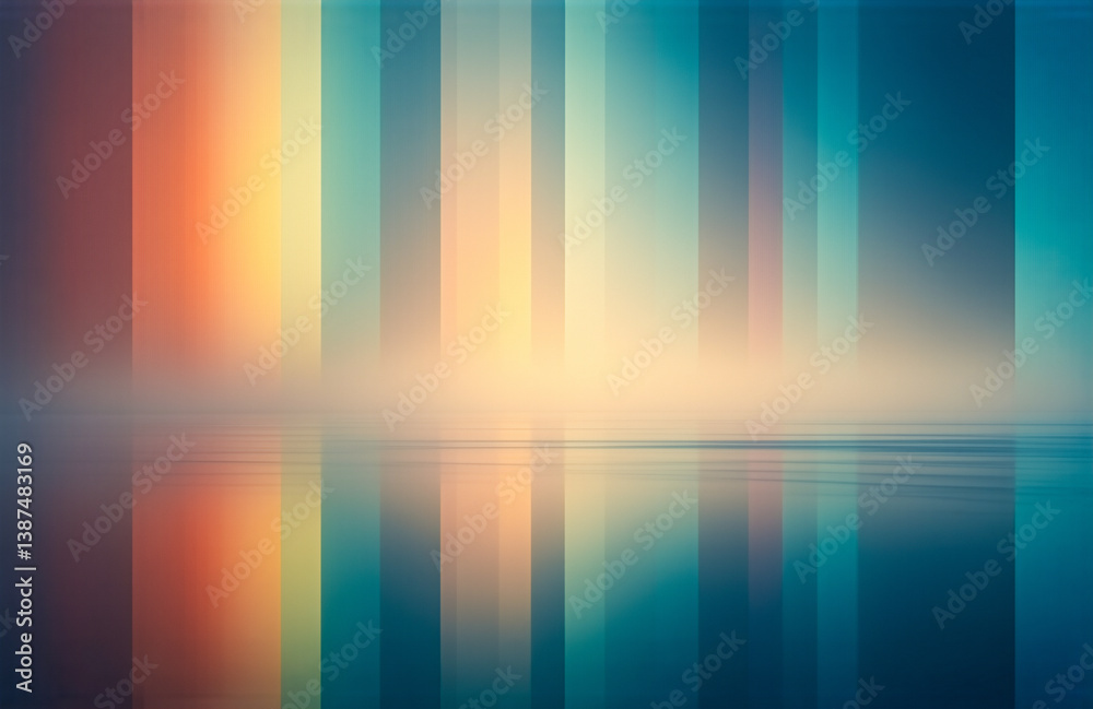 Poster abstract blurry vertical stripes in warm and cool colors create a smooth, colorful background. the i