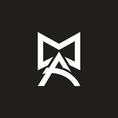 Abstract letter MA logo design vector branding template.