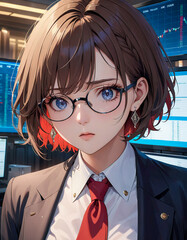 眼鏡をかけた知的な女性