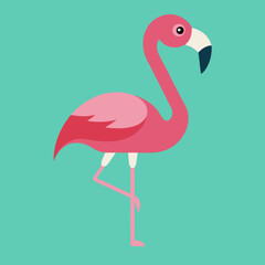 Flamingo Bird Silhouette Vector Icon  Elegant Design for Your Projects