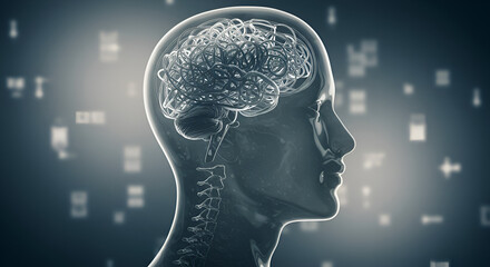Obraz premium Mind in Flux: Abstract Silhouette Expressing Mental Turmoil