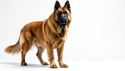Obraz premium Majestic mastiff, powerful stance, white background, muscular, breed
