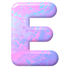 3d blue letter e