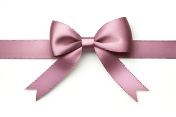Elegant mauve ribbon bow on white background (3)