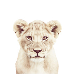 Obraz premium Lion cub isolated on a transparent background