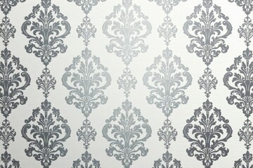 Obraz premium Classic damask pattern with flowing arabesque motifs in subtle grey tones , grey scale, print