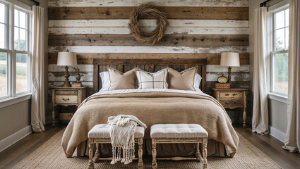 Elegant Bedroom with Wooden Accents