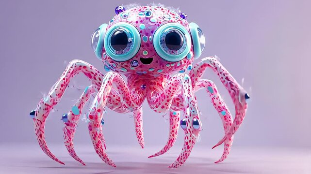 Cute Cartoon Spider Illustration for Kids Fun Halloween Design
