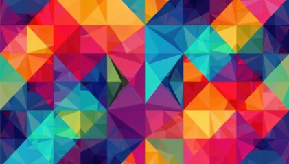 Fototapeta premium Geometric shapes in vibrant color block design, repeating seamlessly , digital, graphic, shapes