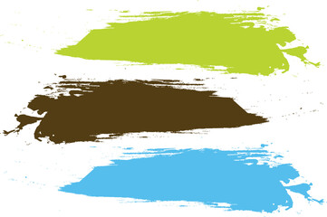 Obraz premium green, blue, and brown paint brush splash illustration