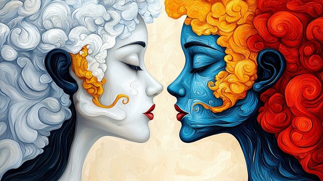 Surreal mystical artwork representing the meeting of soul archetypes during transcendent meditation states.