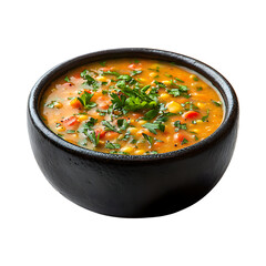 Yellow Split Pea Soup Isolated on Transparent Background