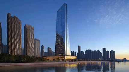 Naklejka premium The project is located in the globall influe