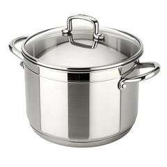 stainless steel cooking pot isolated on white background.