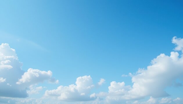 Serene Blue Sky Soft White Clouds Drifting Across a Peaceful Atmosphere