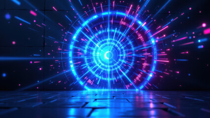 Obraz premium Cybersecurity portal with digital energy.
