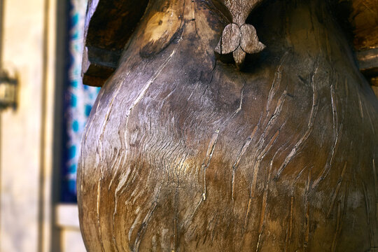 Detail of a carved oriental column
