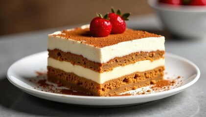 Classic tiramisu dessert, layered and delicious , alcohol, sugar