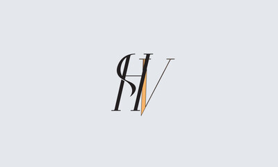 HV, VH, V , H , Abstract Letters Logo Monogram	