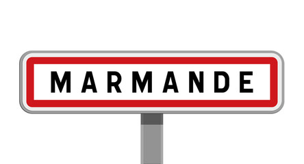 Panneau sur poteau central de ville de Marmande, Lot-et-Garonne