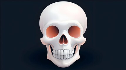 Fototapeta premium Detailed 3D Render of a Human Skull Against Dark Background