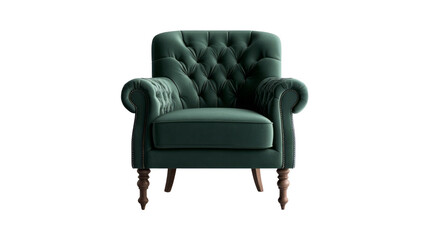 a green armchair. isolated on transparent background.