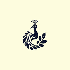 Peacock elegant logo