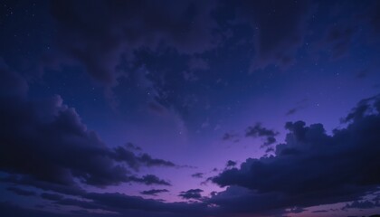Enthralling Twilight Sky Deep Indigo and Purple Hues with Twinkling Stars